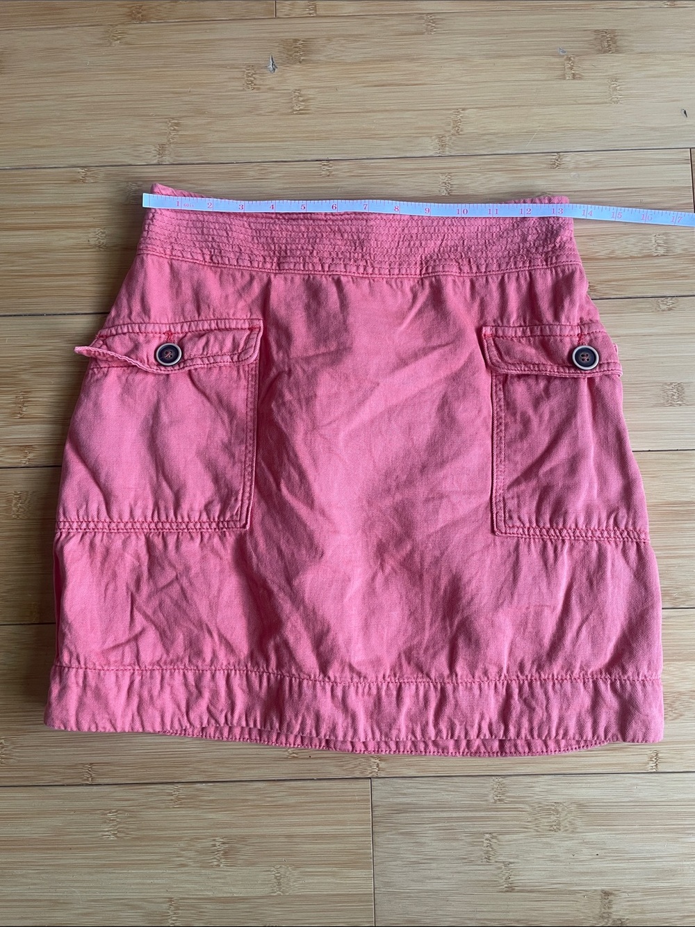 Anthropologie Coral Pink Cargo Pocket Mini Skirt